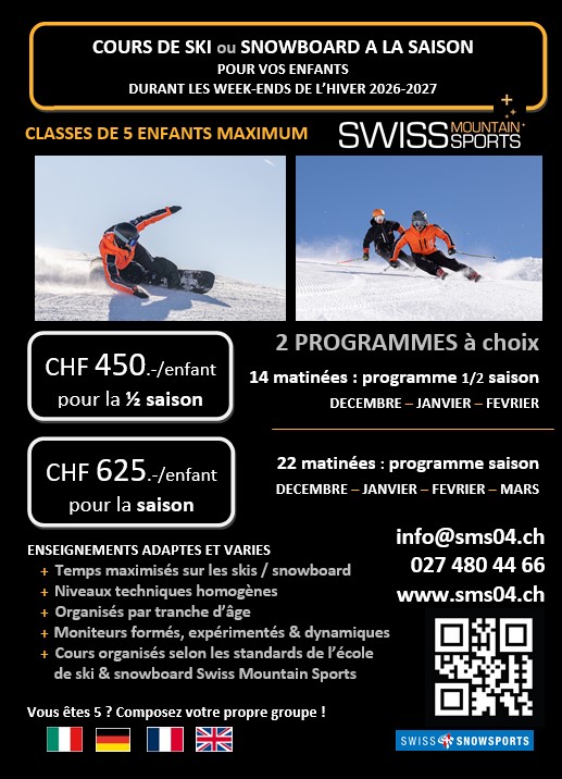 cours ski saison